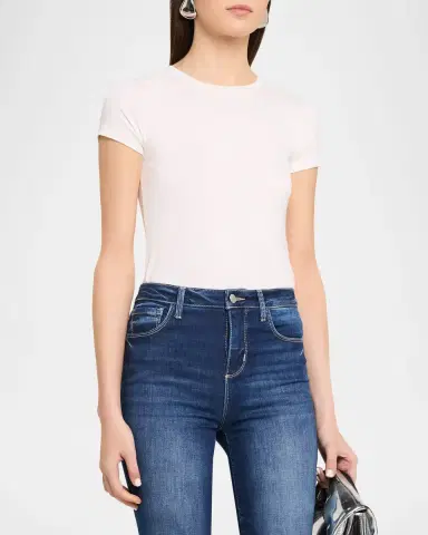 L'Agence Ressi Ribbed Short-Sleeve Tee | Thumbnail 4