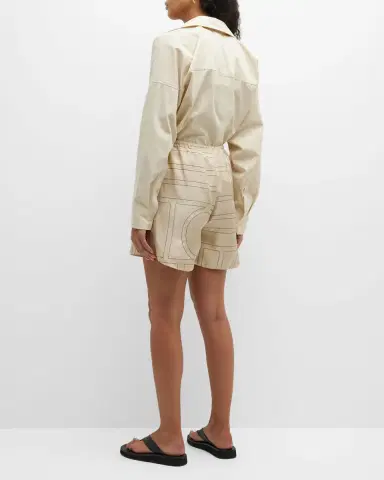 Toteme Monogram Silk Twill PJ Shorts | Thumbnail 4