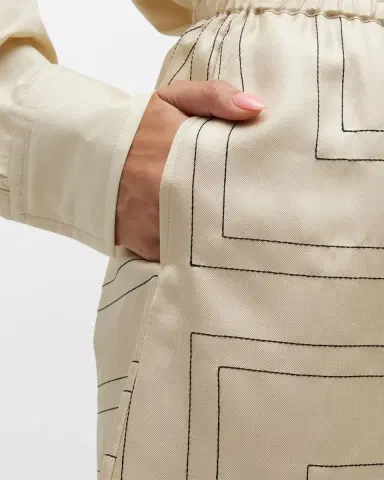Toteme Monogram Silk Twill PJ Shorts | Thumbnail 5