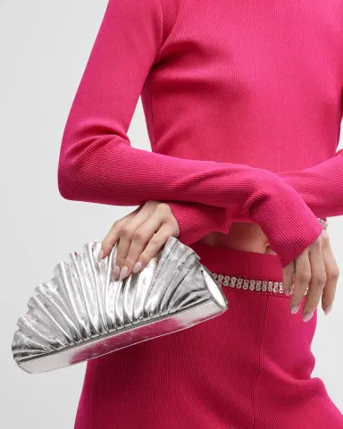 Cult Gaia Nala Mini Shell Metallic Clutch Bag | Thumbnail 2