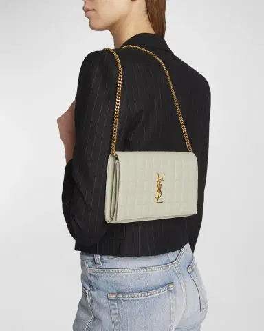 Saint Laurent Cassandre YSL Wallet on Chain in Quilted Smooth Leather | Thumbnail 3