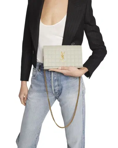 Saint Laurent Cassandre YSL Wallet on Chain in Quilted Smooth Leather | Thumbnail 1