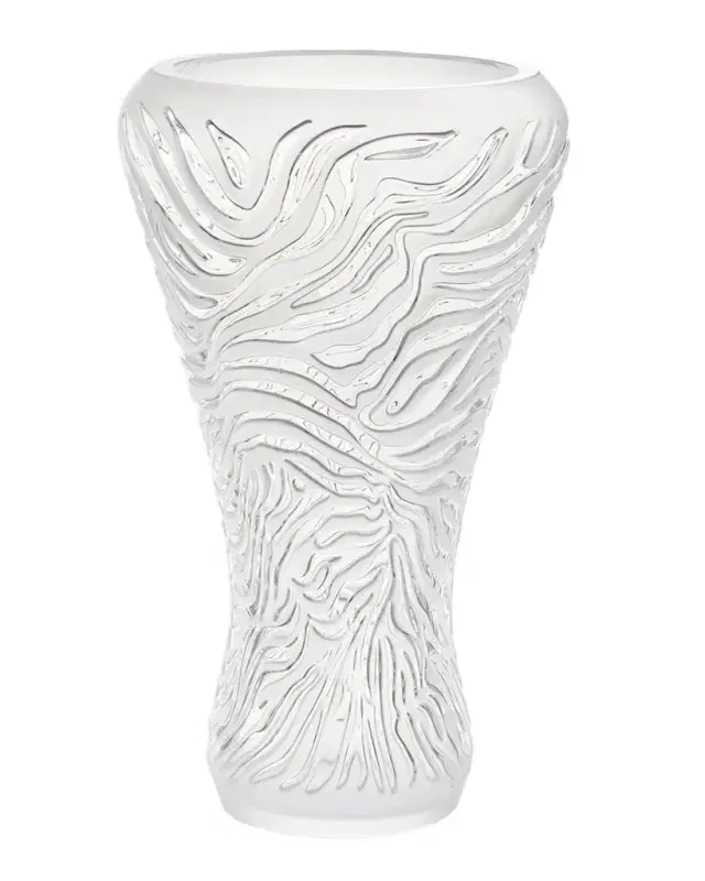 Lalique Zebre Vase, Satin Finish