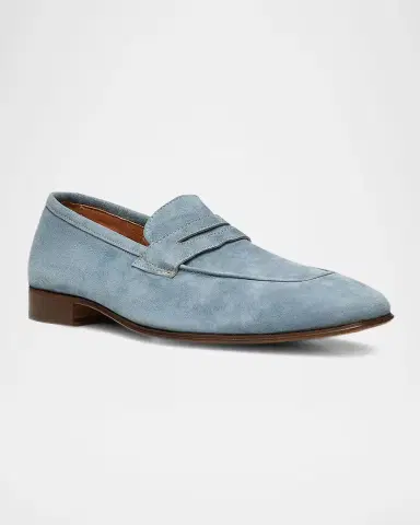 Donald Pliner Men's Jayce Suede Penny Loafers | Thumbnail 3 Donald Pliner Men's Jayce Suede Penny Loafers | Thumbnail 3