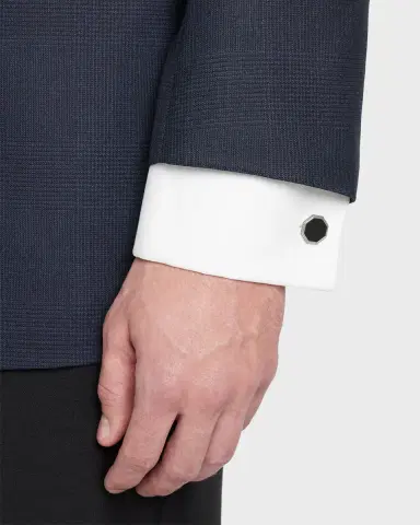 Jan Leslie Men 's 925 Octagon Onyx Cufflinks | Thumbnail 2 Jan Leslie Men 's 925 Octagon Onyx Cufflinks | Thumbnail 2