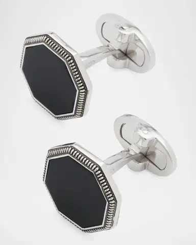 Jan Leslie Men 's 925 Octagon Onyx Cufflinks | Thumbnail 3 Jan Leslie Men 's 925 Octagon Onyx Cufflinks | Thumbnail 3