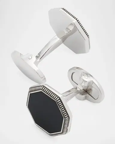 Jan Leslie Men 's 925 Octagon Onyx Cufflinks | Thumbnail 4 Jan Leslie Men 's 925 Octagon Onyx Cufflinks | Thumbnail 4