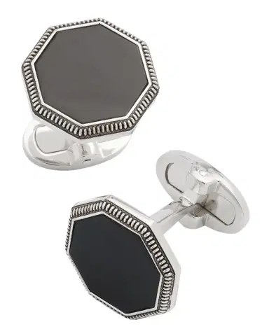 Jan Leslie Men 's 925 Octagon Onyx Cufflinks | Thumbnail 1 Jan Leslie Men 's 925 Octagon Onyx Cufflinks | Thumbnail 1