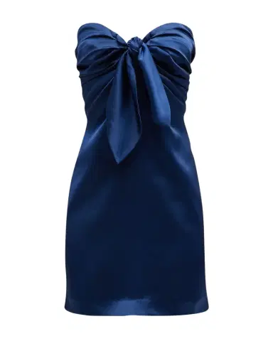 Ramy Brook Orion Strapless Tie-Front Satin Mini Dress | Thumbnail 1 Ramy Brook Orion Strapless Tie-Front Satin Mini Dress | Thumbnail 1