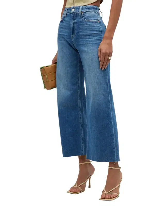 PAIGE Anessa Wide-Leg Cropped Jeans