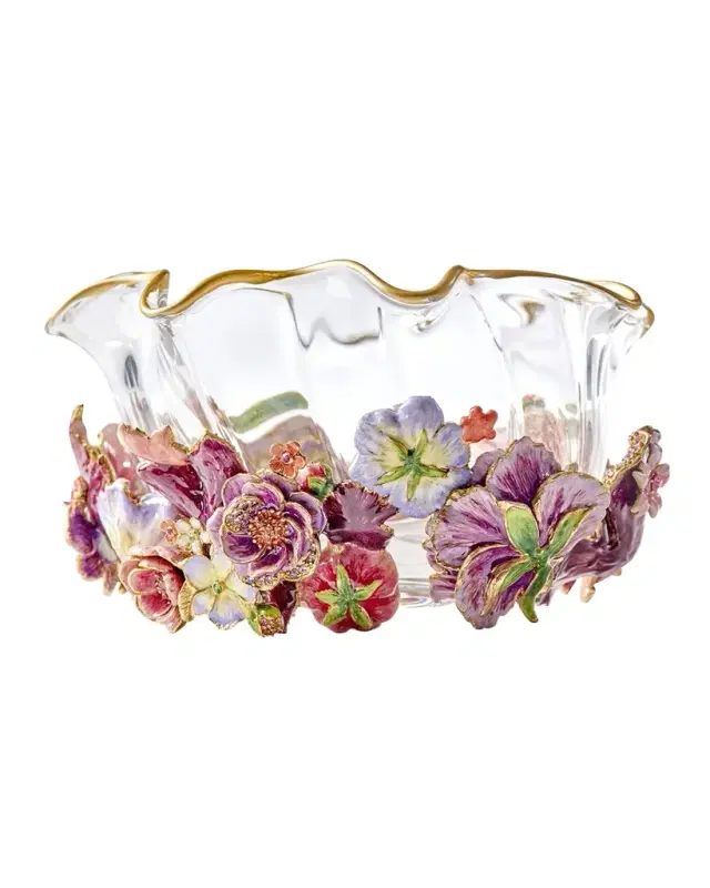 Jay Strongwater Small Bouquet Ruffle Flower Bowl