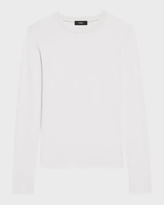 Theory Tiny Tee Long-Sleeve Cotton T-Shirt