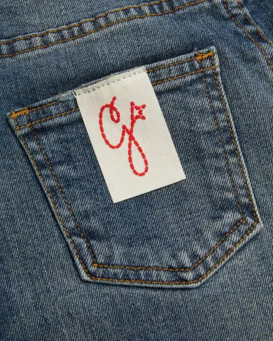 Golden Goose Girl's Wide Leg Medium Wash Jeans, Size 4-10 | Thumbnail 2