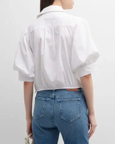 Finley Bomba Button-Down Twist-Front Poplin Shirt | Thumbnail 3 Finley Bomba Button-Down Twist-Front Poplin Shirt | Thumbnail 3
