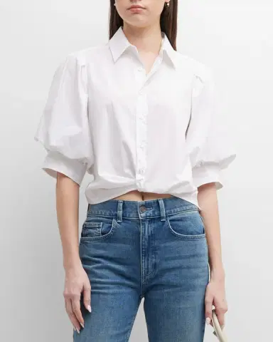 Finley Bomba Button-Down Twist-Front Poplin Shirt | Thumbnail 4 Finley Bomba Button-Down Twist-Front Poplin Shirt | Thumbnail 4