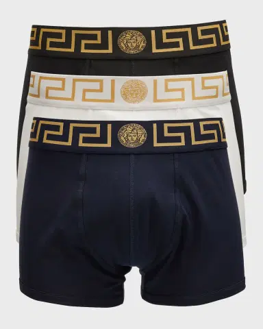 Versace Men's 3-Pack Low Rise Greca Trunk | Thumbnail 2 Versace Men's 3-Pack Low Rise Greca Trunk | Thumbnail 2