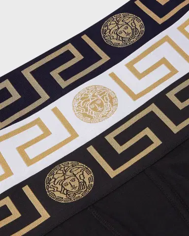 Versace Men's 3-Pack Low Rise Greca Trunk | Thumbnail 4 Versace Men's 3-Pack Low Rise Greca Trunk | Thumbnail 4