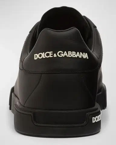 Dolce & Gabbana Men's Portofino Calf Leather Low-Top Sneakers | Thumbnail 3 Dolce & Gabbana Men's Portofino Calf Leather Low-Top Sneakers | Thumbnail 3
