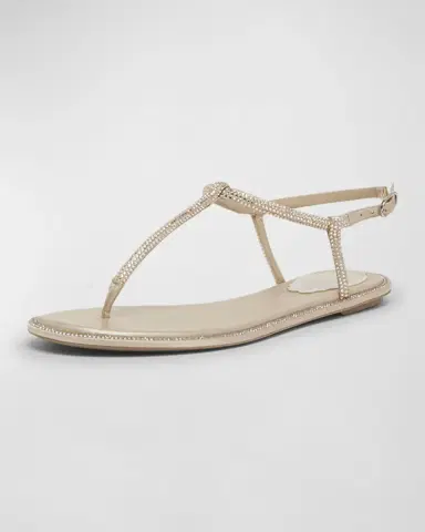 René Caovilla Strass T-Strap Thong Sandals | Thumbnail 2
