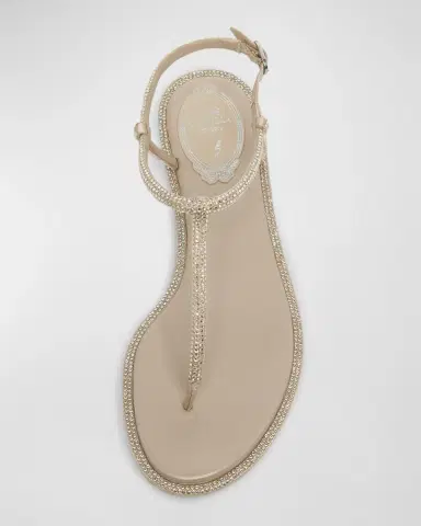 René Caovilla Strass T-Strap Thong Sandals | Thumbnail 4