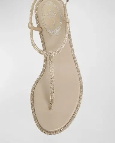 René Caovilla Strass T-Strap Thong Sandals | Thumbnail 5
