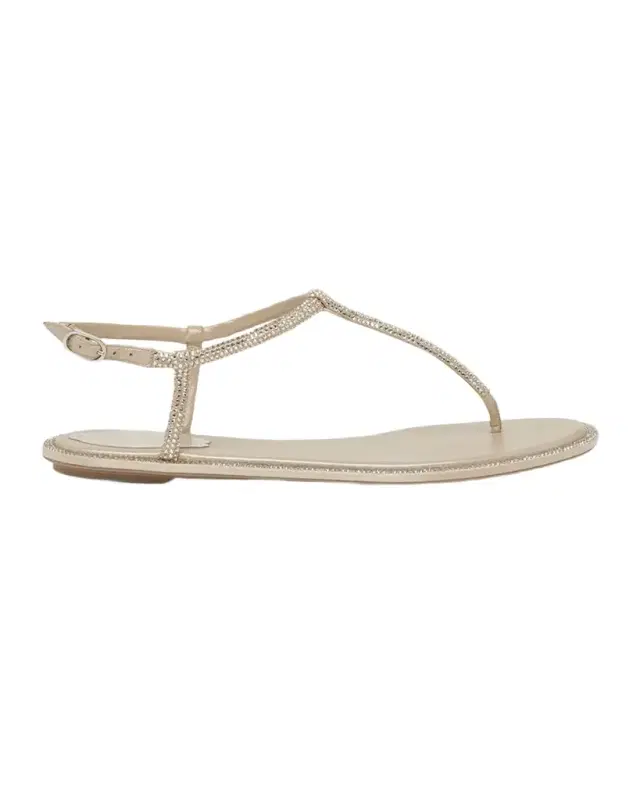 Rene Caovilla Strass T-Strap Thong Sandals