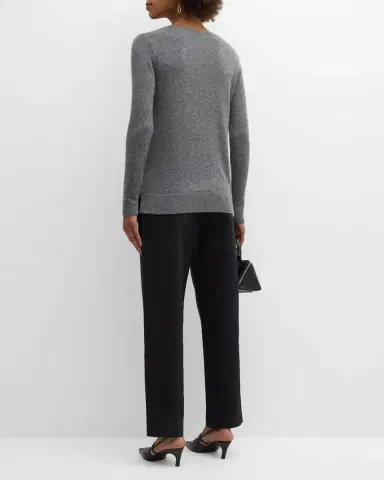 Neiman Marcus Cashmere Collection Cashmere Basic Crewneck Top | Thumbnail 6 Neiman Marcus Cashmere Collection Cashmere Basic Crewneck Top | Thumbnail 6