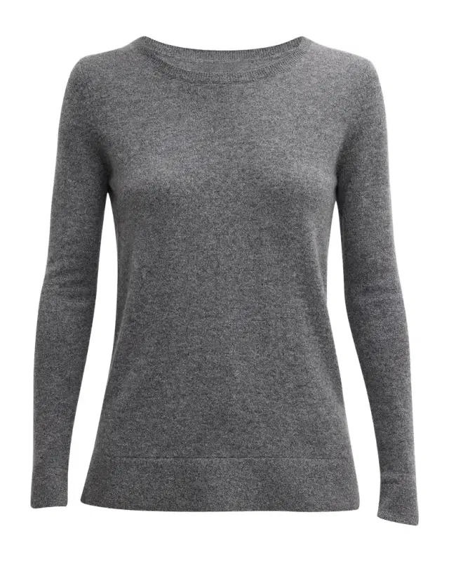 Neiman Marcus Cashmere Collection Cashmere Basic Crewneck Top