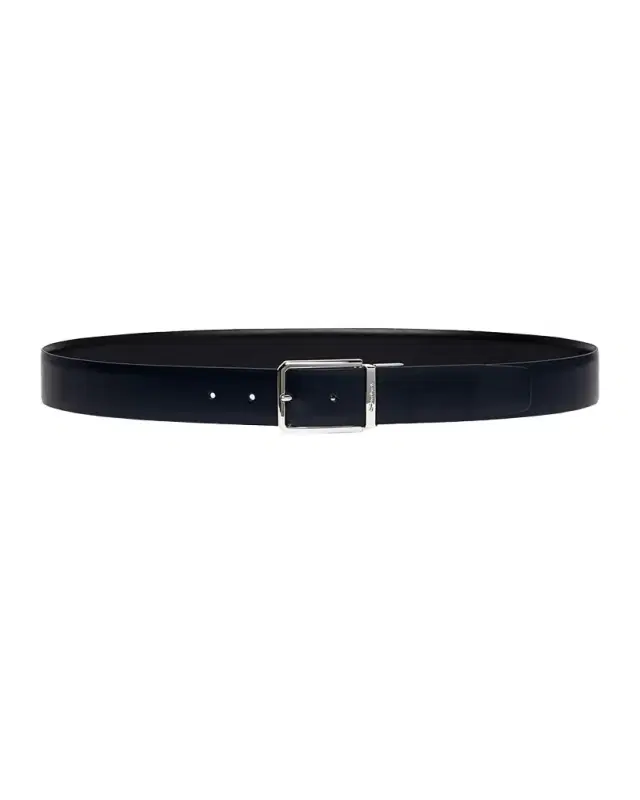 Santoni Men 's Reversible Leather Belt