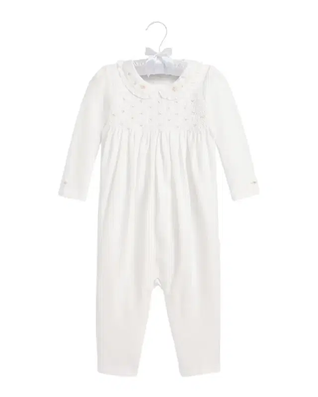 Polo Ralph Lauren Girl 's Embroidered Coverall, Size 3M-12M
