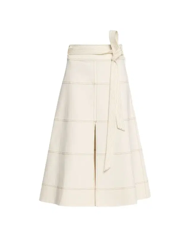Tanya Taylor Hudson High-Waist Belted Denim Midi Skirt