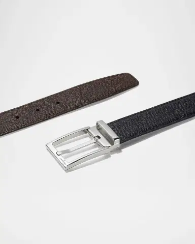 Ferragamo Men's Double Adjustable Leather Belt | Thumbnail 3 Ferragamo Men's Double Adjustable Leather Belt | Thumbnail 3