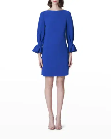 Carolina Herrera Ruffle-Cuff Shift Dress | Thumbnail 2