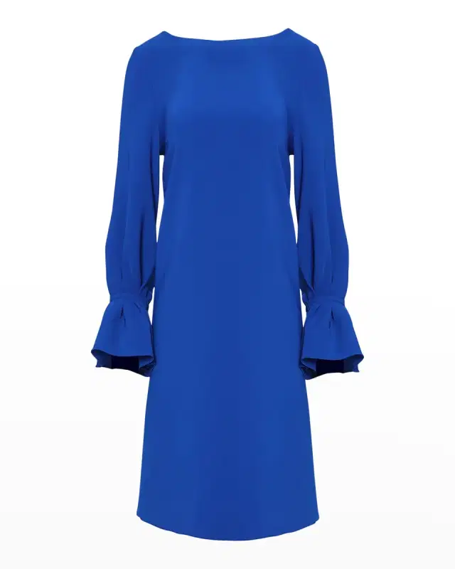 Ruffle-Cuff Shift Dress
