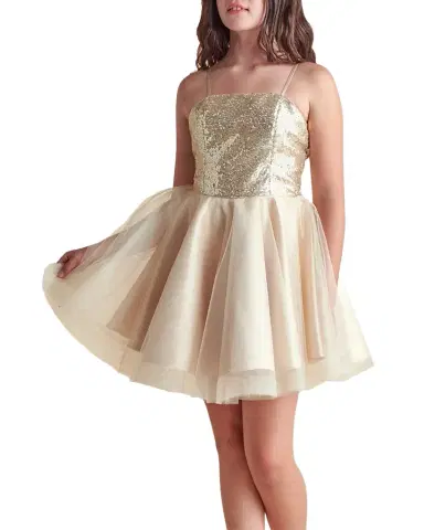 Un Deux Trois Girl's Sequin & Tulle Mini Dress, Size 7-16 | Thumbnail 1 Un Deux Trois Girl's Sequin & Tulle Mini Dress, Size 7-16 | Thumbnail 1