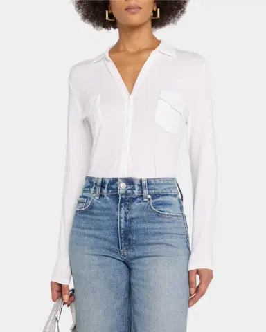 Majestic Filatures Soft Touch Button-Down Shirt with Pockets | Thumbnail 4