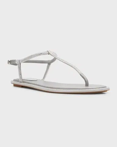 René Caovilla Strass T-Strap Thong Sandals | Thumbnail 2