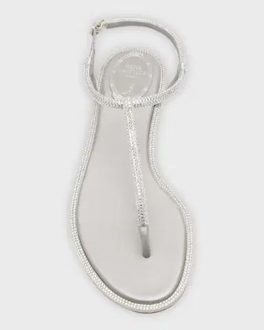 René Caovilla Strass T-Strap Thong Sandals | Thumbnail 4
