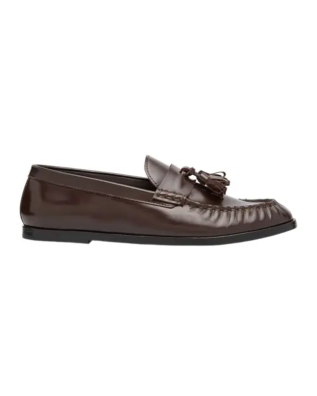 Calfskin Tassel Boyfriend Loafers