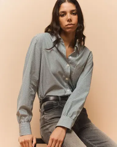 Rag & Bone Maxine Striped Button-Front Shirt | Thumbnail 4