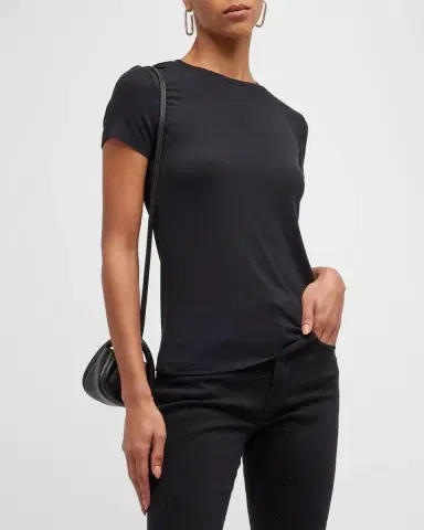 L'Agence Ressi Ribbed Short-Sleeve Tee | Thumbnail 3