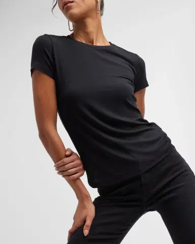 L'Agence Ressi Ribbed Short-Sleeve Tee | Thumbnail 7