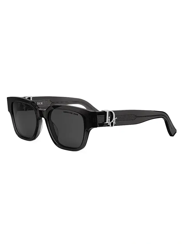 Dior Men's Oblique S1I 53MM Square Sunglasses - Dark Grey Dark Grey