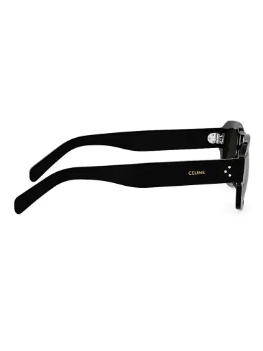 Celine Men's 3 Dots HD 53MM Rectangular Sunglasses - Shiny Black And Smoke | Thumbnail 7