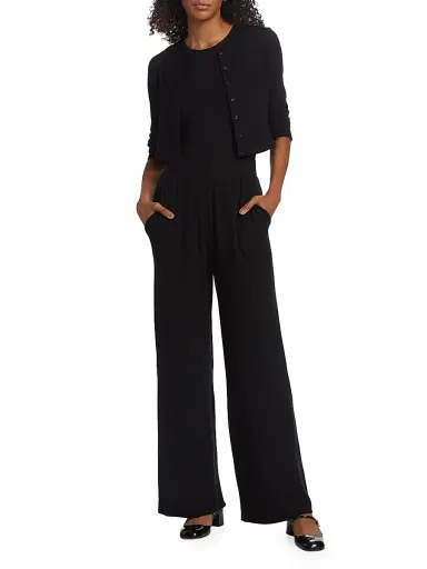Leset Women's Lauren Crop II Knit Cardigan - Black | Thumbnail 2 Leset Women's Lauren Crop II Knit Cardigan - Black | Thumbnail 2