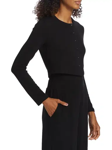Leset Women's Lauren Crop II Knit Cardigan - Black | Thumbnail 4 Leset Women's Lauren Crop II Knit Cardigan - Black | Thumbnail 4