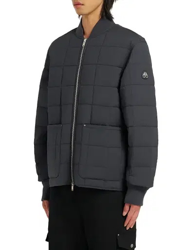 Moose Knuckles Men's Shell Jackets Walker Liner Quilted Puffer Bomber Jacket - Cement | Thumbnail 4