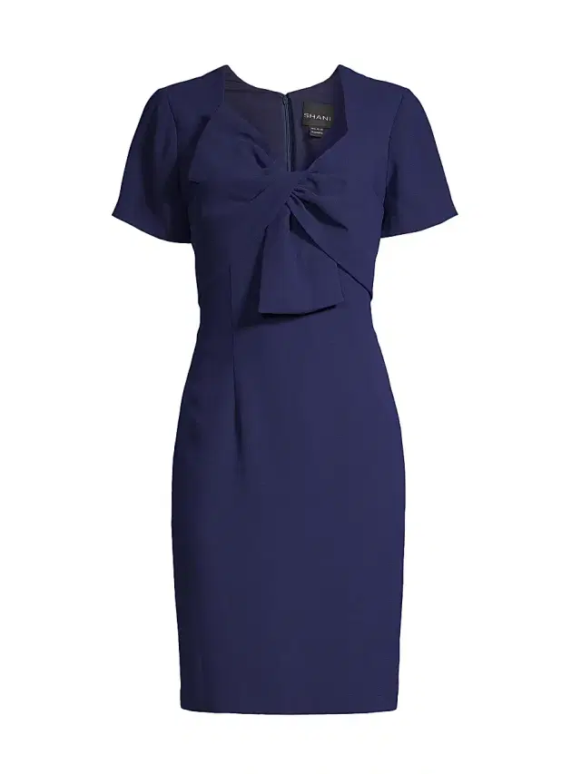 Shani Women's Twisted Bow Crepe Cocktail Dress - Blue