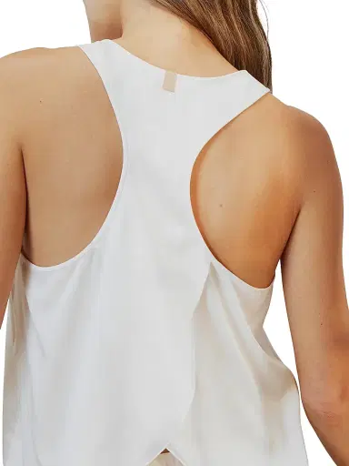 Lunya Women's Washable Silk Tulip-Back Pajama Set - Tranquil White - Size Medium | Thumbnail 5