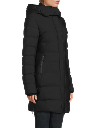 Moose Knuckles Women's Nyluxe Watershed 3 Shearling-Trim Hooded Down Parka | Thumbnail 4